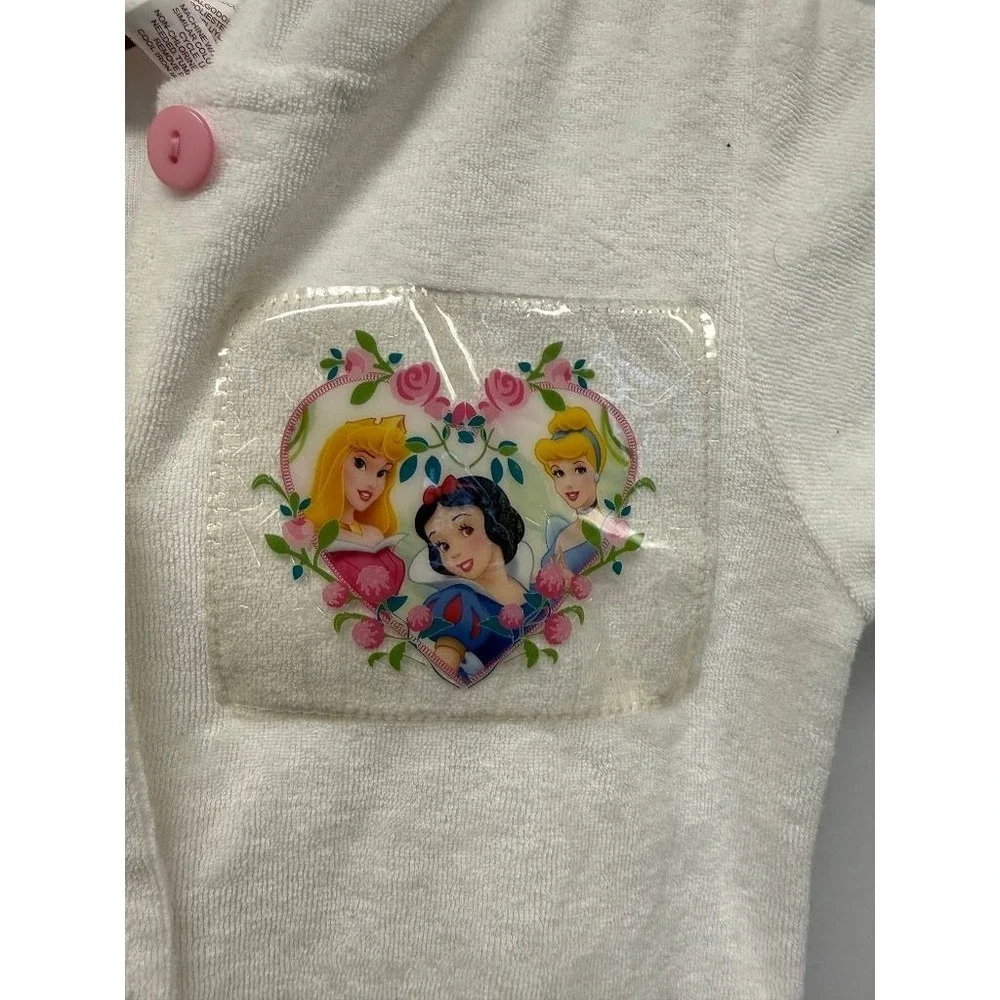 Disney Princess Girls White Terry Hooded Swim Cover-Up Dress Size M 5 Snow White